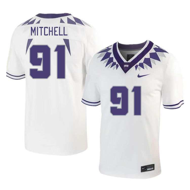 Men #91 Tymon Mitchell TCU Horned Frogs 2023 College Footbal Jerseys Stitched-White